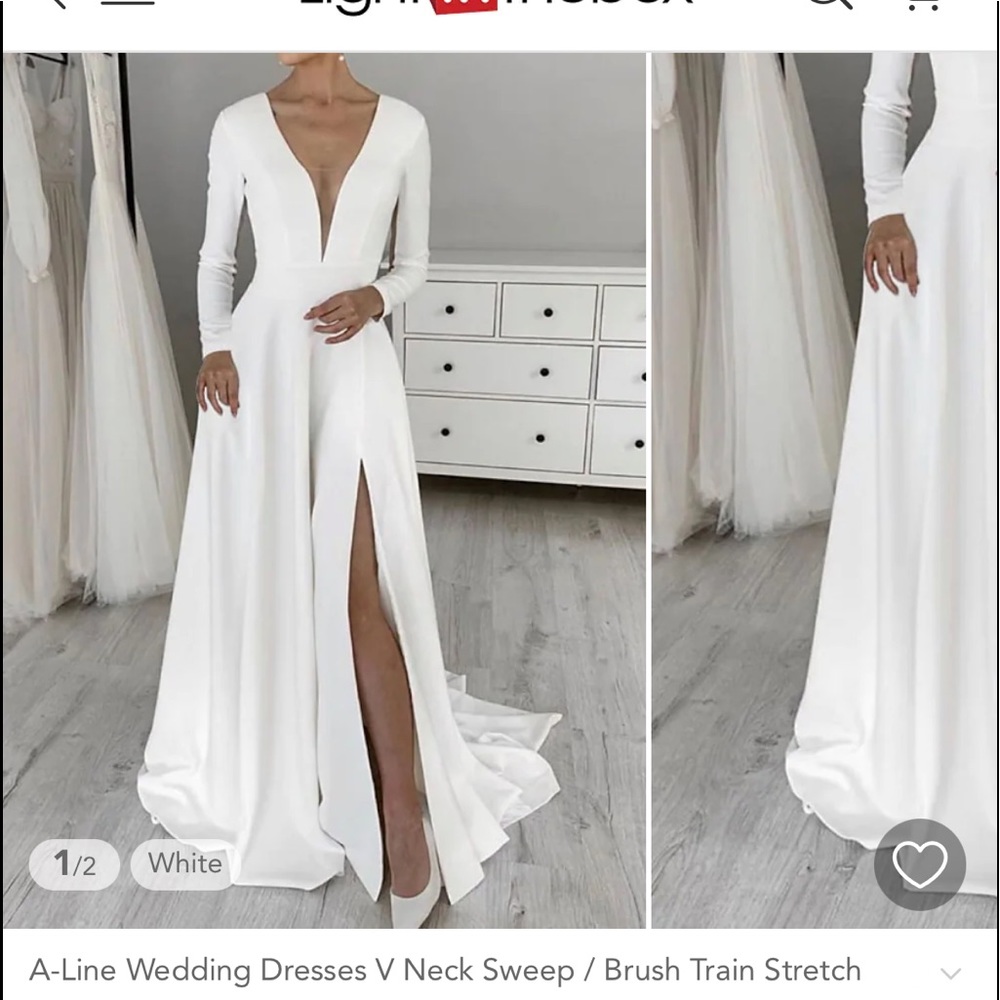White wedding dress size 12